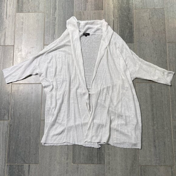 Pure Amici 100% Linen Open Cardigan Sweater Duster White Size 1 (S/M) - Picture 1 of 7